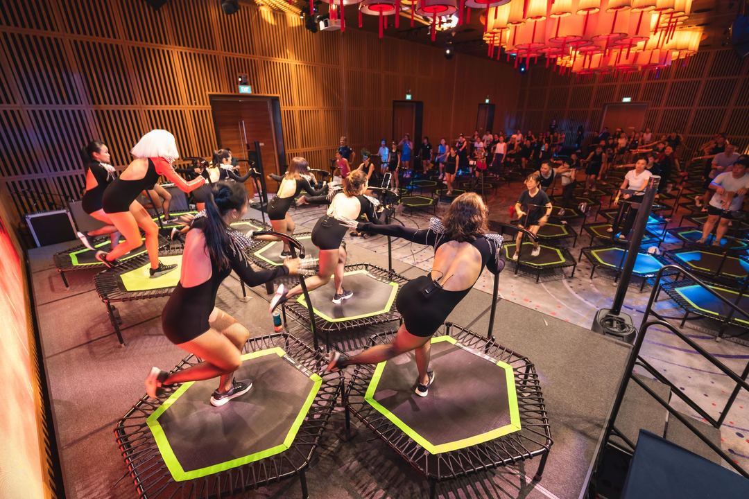 The front row in full flight